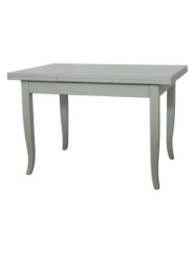 MOBILI 2G - Tavolo rettangolare Allungabile Legno shabby grigio anticato 100x70 120x80 140x80 160x85 vista frontale