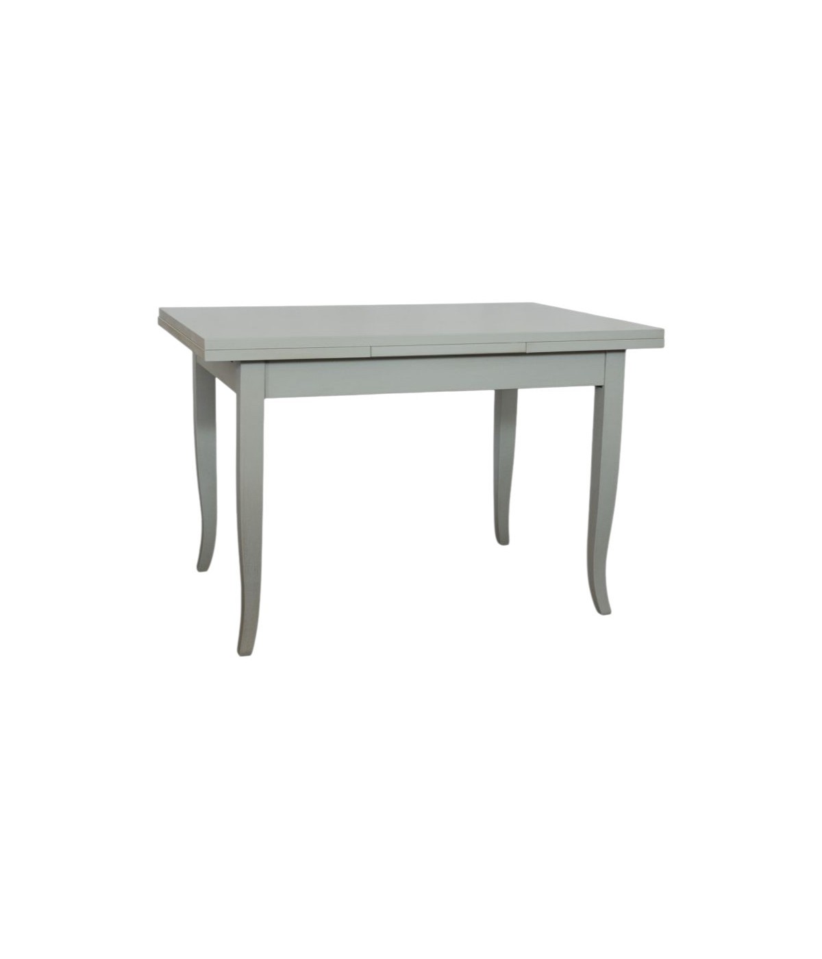 MOBILI 2G - Tavolo rettangolare Allungabile Legno shabby grigio anticato 100x70 120x80 140x80 160x85 vista frontale
