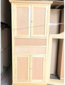 ARMADIO DISPENSA 4 PORTE ARTE POVERA IN LEGNO TINTA NOCE 80x40x170 ...