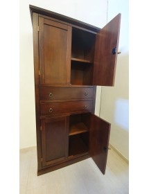 ARMADIO DISPENSA 4 PORTE ARTE POVERA IN LEGNO TINTA NOCE 80x40x170 ...