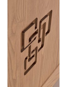 CREDENZA FRASSINO CLASSICO PORO APERTO 2 PORTE PIEDI IN PLEXIGLASS ...