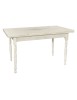 MOBILI 2G - Tavolo Allungabile Legno Bianco anticato decorato gamba tornita 100x70 120x80 140x80 160x85 vista frontale