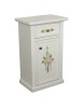 MOBILI 2G - Porta telefono 1 anta 1 cassetto shabby legno bianco decori 45X30X75  VISTA FRONTALE