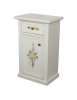 MOBILI 2G - Porta telefono 1 anta 1 cassetto shabby legno bianco decori 45X30X75  VISTA FRONTALE