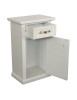 MOBILI 2G - Porta telefono 1 anta 1 cassetto shabby legno bianco decori 45X30X75  VISTA FRONTALE