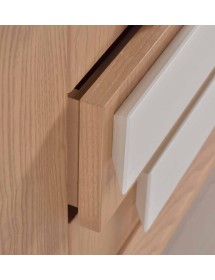 CREDENZA FRASSINO CLASSICO PORO APERTO 2 PORTE PIEDI IN PLEXIGLASS ...