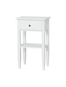 MOBILI 2G - Porta telefono 1 cassetto shabby legno bianco 48X33X80 vista frontale