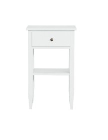 MOBILI 2G - Porta telefono 1 cassetto shabby legno bianco 48X33X80 vista frontale