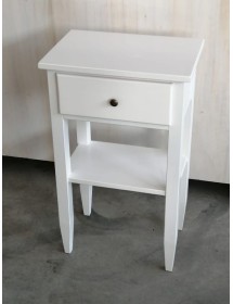 MOBILI 2G - Porta telefono 1 cassetto shabby legno bianco 48X33X80 vista frontale