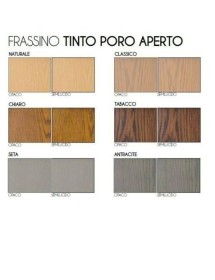 CREDENZA FRASSINO TABACCO PORO APERTO 2 PORTE CON PIEDI IN PLEXIGLA...