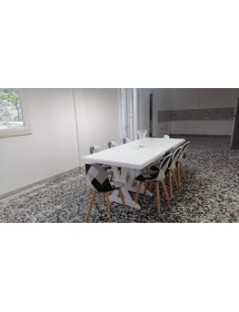 MOBILI 2G - Set tavolo fratino bianco 160X85 180x85 180x100 arte povera allungabile con 6 sedie legno seduta legno