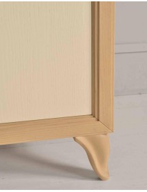 CREDENZA FRASSINO LACCATO AVORIO PORO APERTO 2 PORTE CON PIEDI IN P...