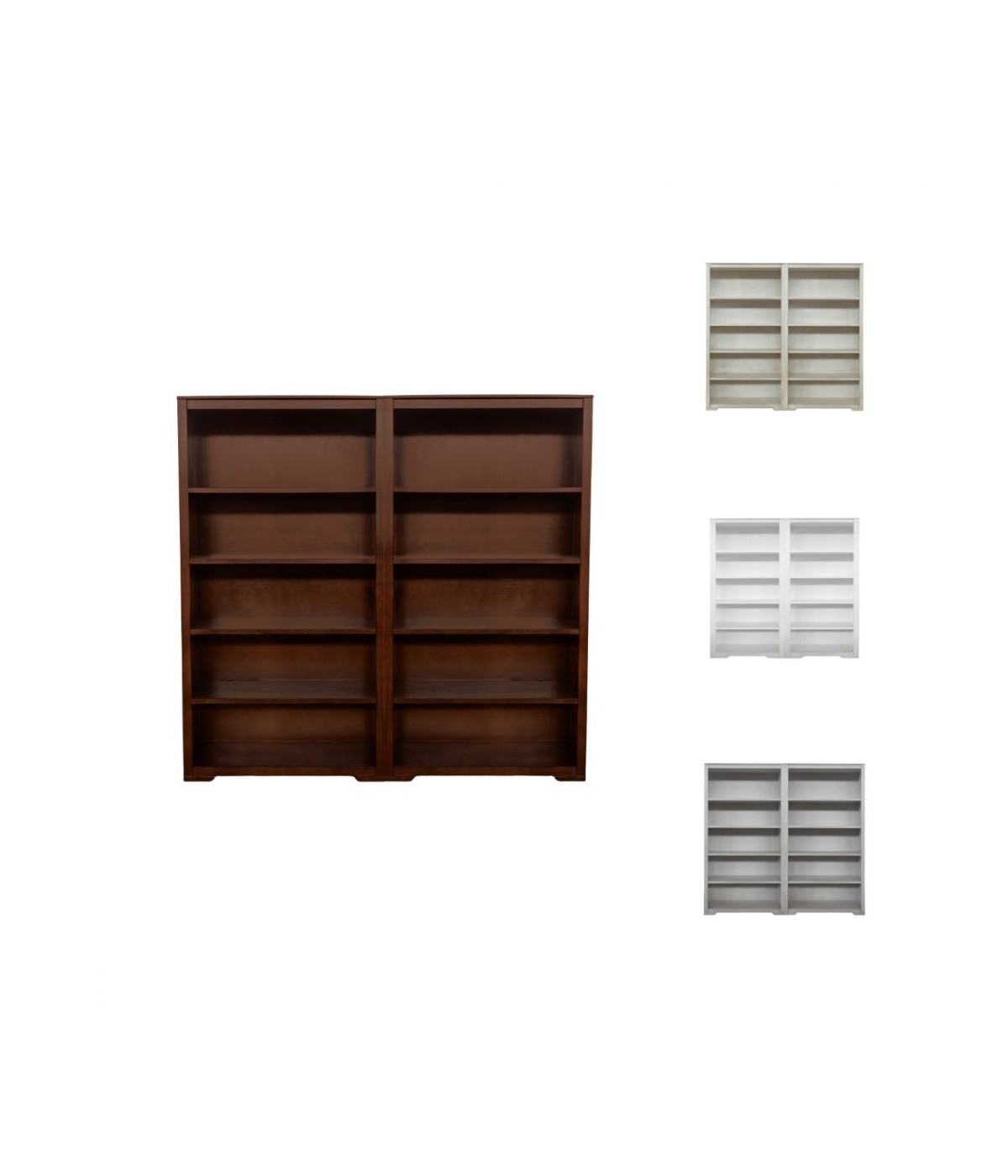 MOBILI 2G - Libreria componibile 10 vani a giorno legno vari colori 200x40x187 vista frontale
