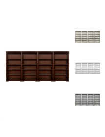 MOBILI 2G - Libreria componibile 20 vani a giorno legno vari colori 400x40x187 vista frontale