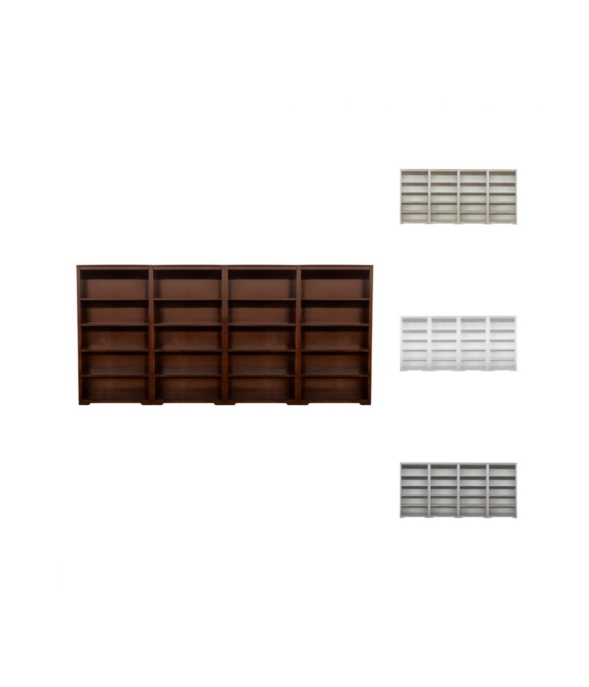 MOBILI 2G - Libreria componibile 20 vani a giorno legno vari colori 400x40x187 vista frontale