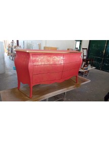 COMÒ BOMBATO CLASSICO 6 CASSETTI ARANCIONE ORO 162x58 x85 (3246)