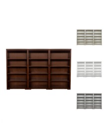 MOBILI 2G - Libreria componibile 15 vani a giorno legno vari colori 300x40x187 VISTA FRONTALE