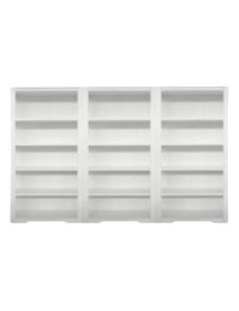 MOBILI 2G - Libreria componibile 15 vani a giorno legno vari colori 300x40x187 VISTA FRONTALE