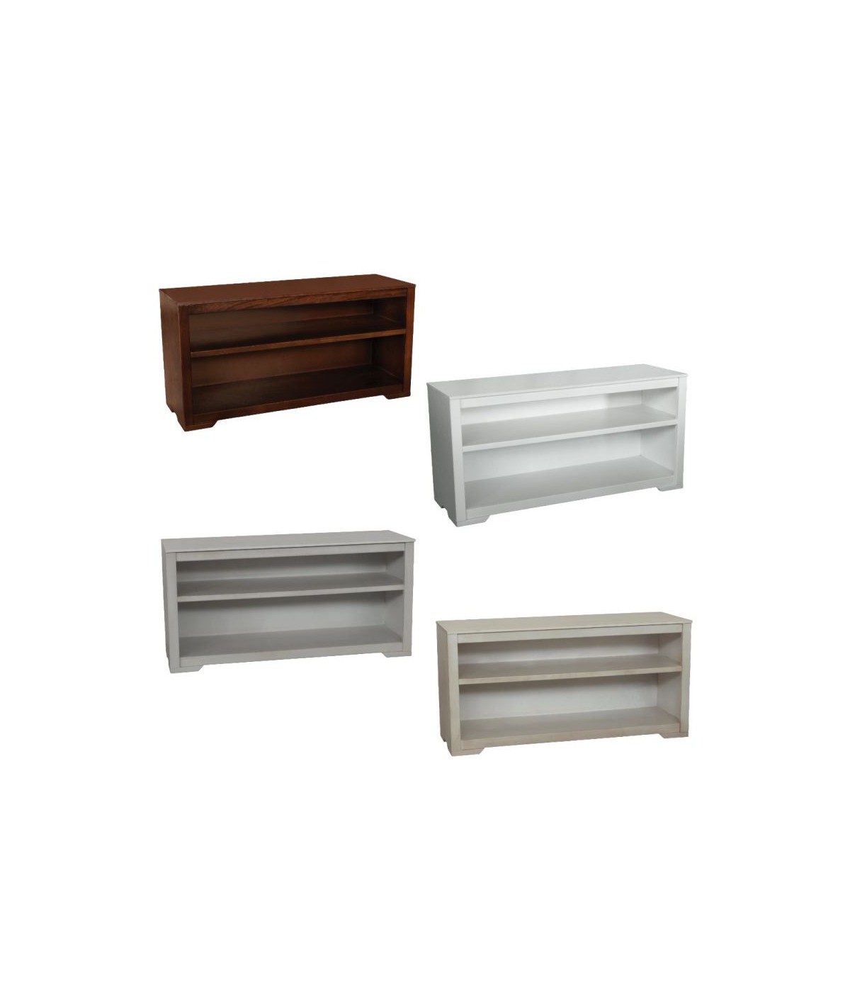 MOBILI 2G - Porta tv 2 vani a giorno legno vari colori 120x40x60 vista frontale