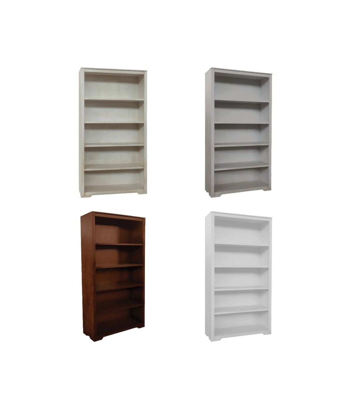 MOBILI 2G - Libreria componibile 5 vani a giorno legno vari colori 100x40x187 vista frontale
