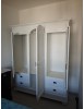ARMADIO 3 PORTE 4 CASSETTI LEGNO SHABBY BIANCO 184X60X223 (2206)