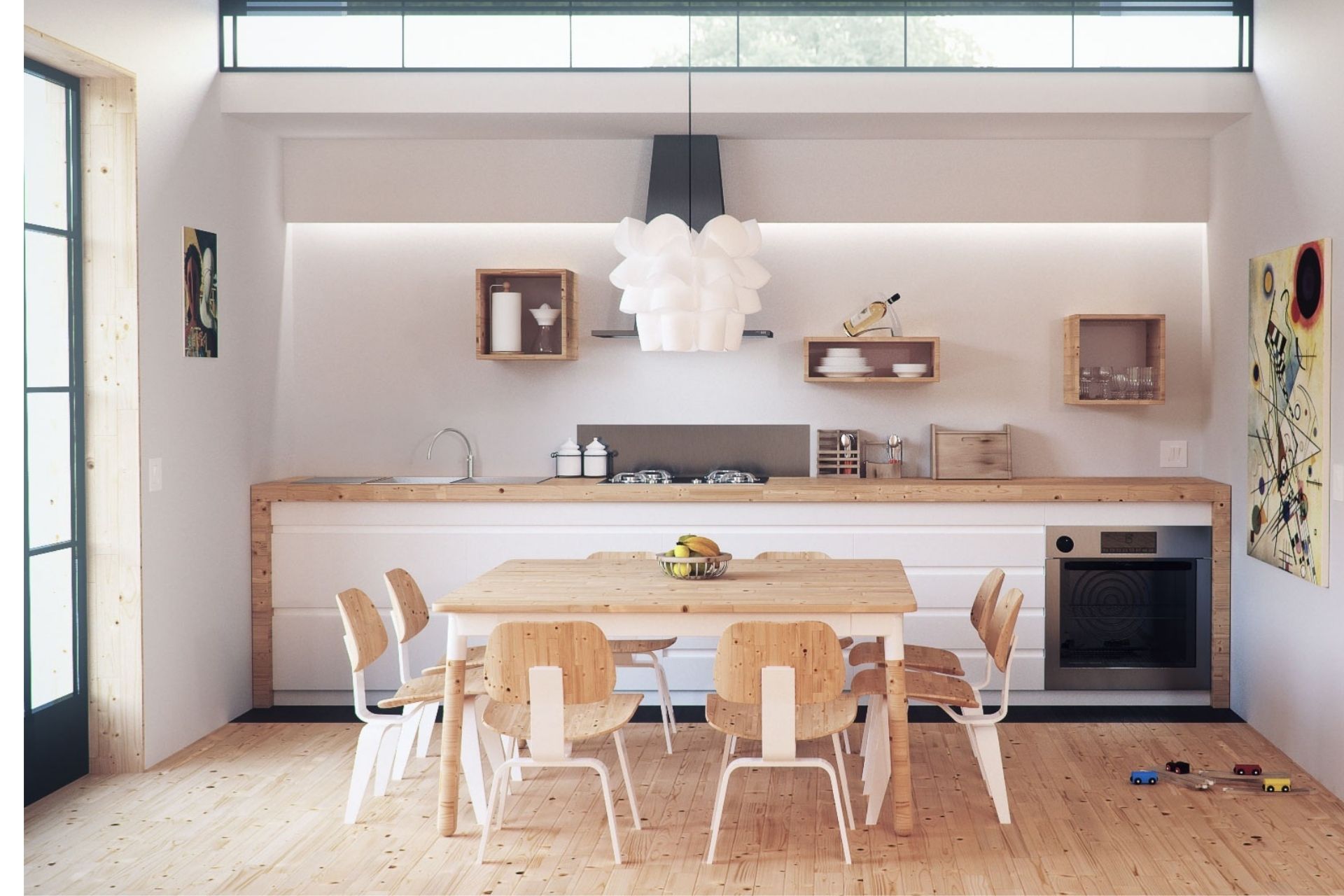 Mensole in legno design moderno per soggiorno o cucina